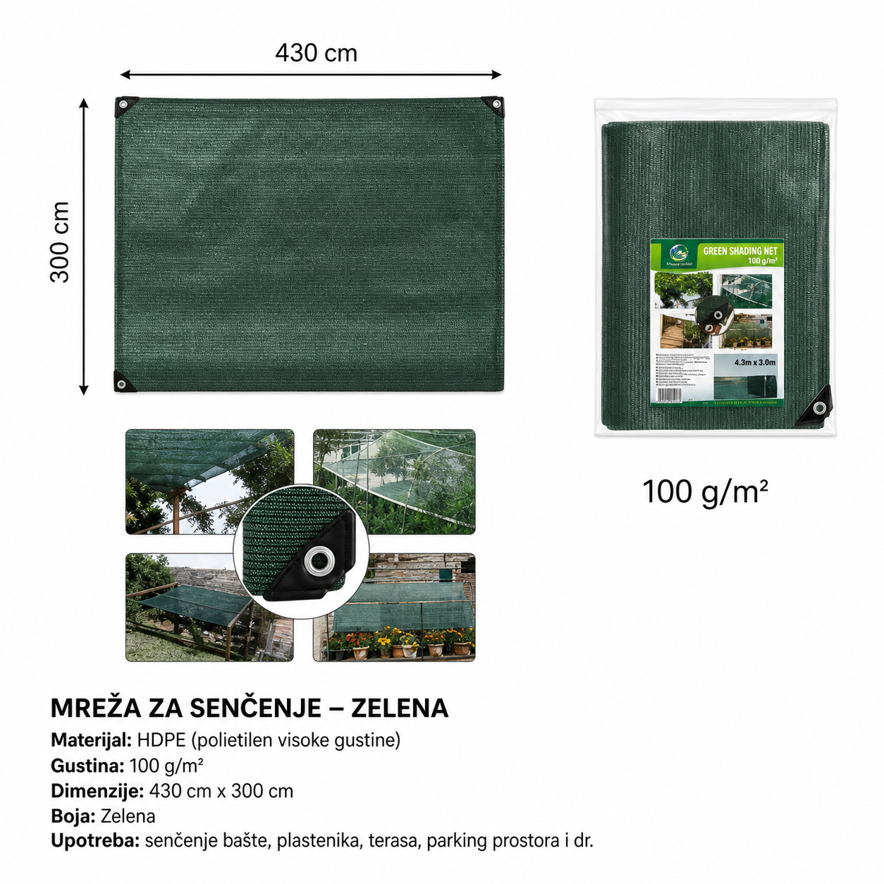 KMT Platno za tendu novi materijal duplo zeleno 2008466
