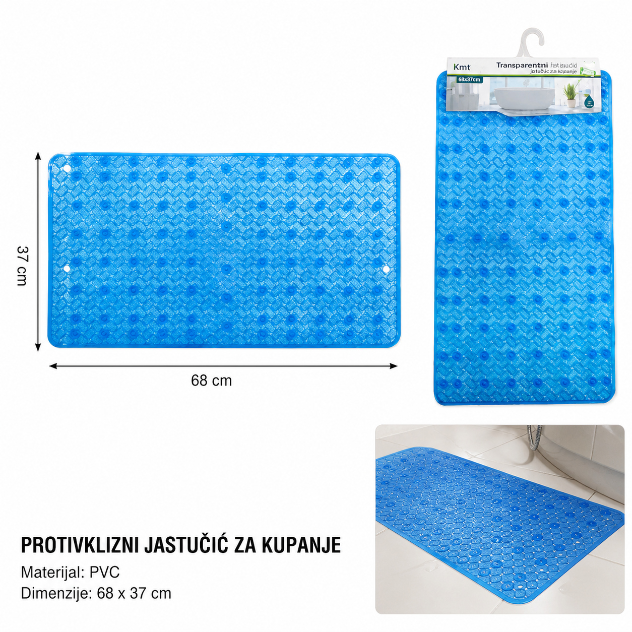 KMT Transparentna plava tkanina prostirka za kadu 2208826