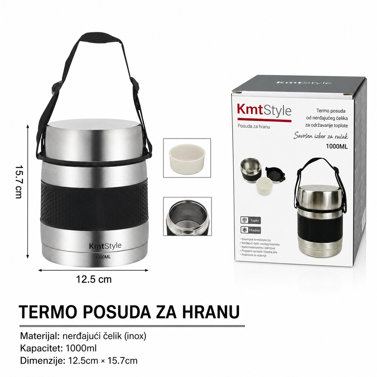 KMT Crna izolovana kutija za ručak 2408087-A