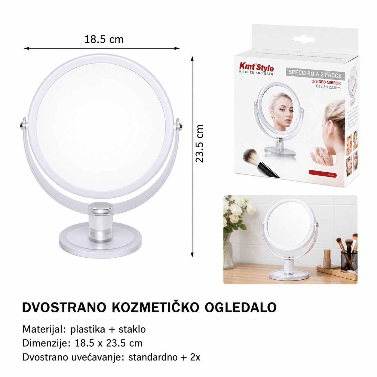 KMT Stočni dvostrani kozmetički ogledalo 2802678