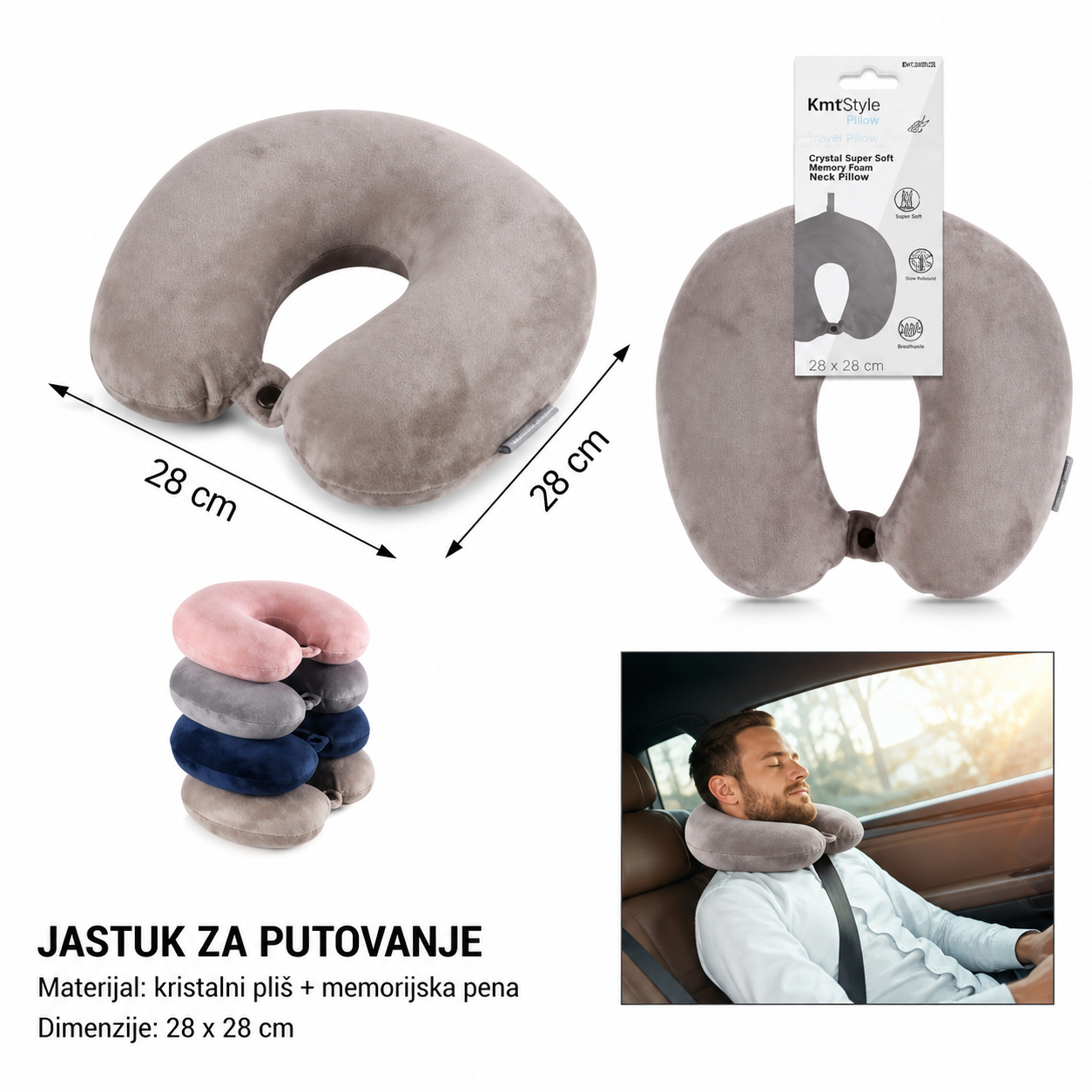 KMT Cristal Super Buckle Jastuk u obliku slova U 2802720