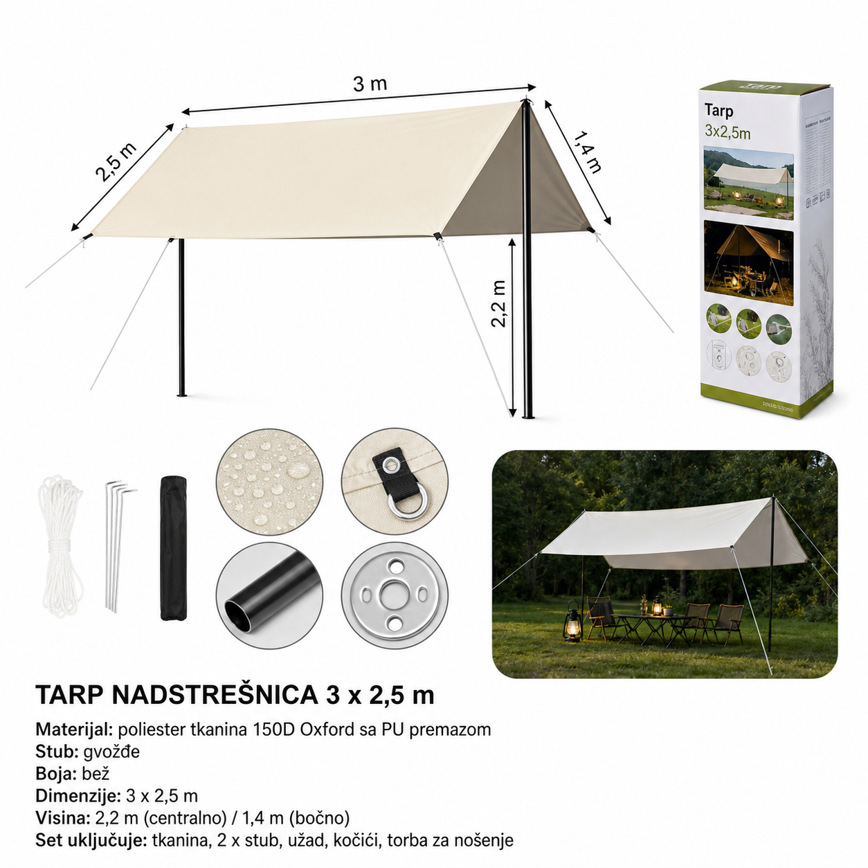 KMT Posrebreni kvadratni baldahin-živi i zlatni 2903890