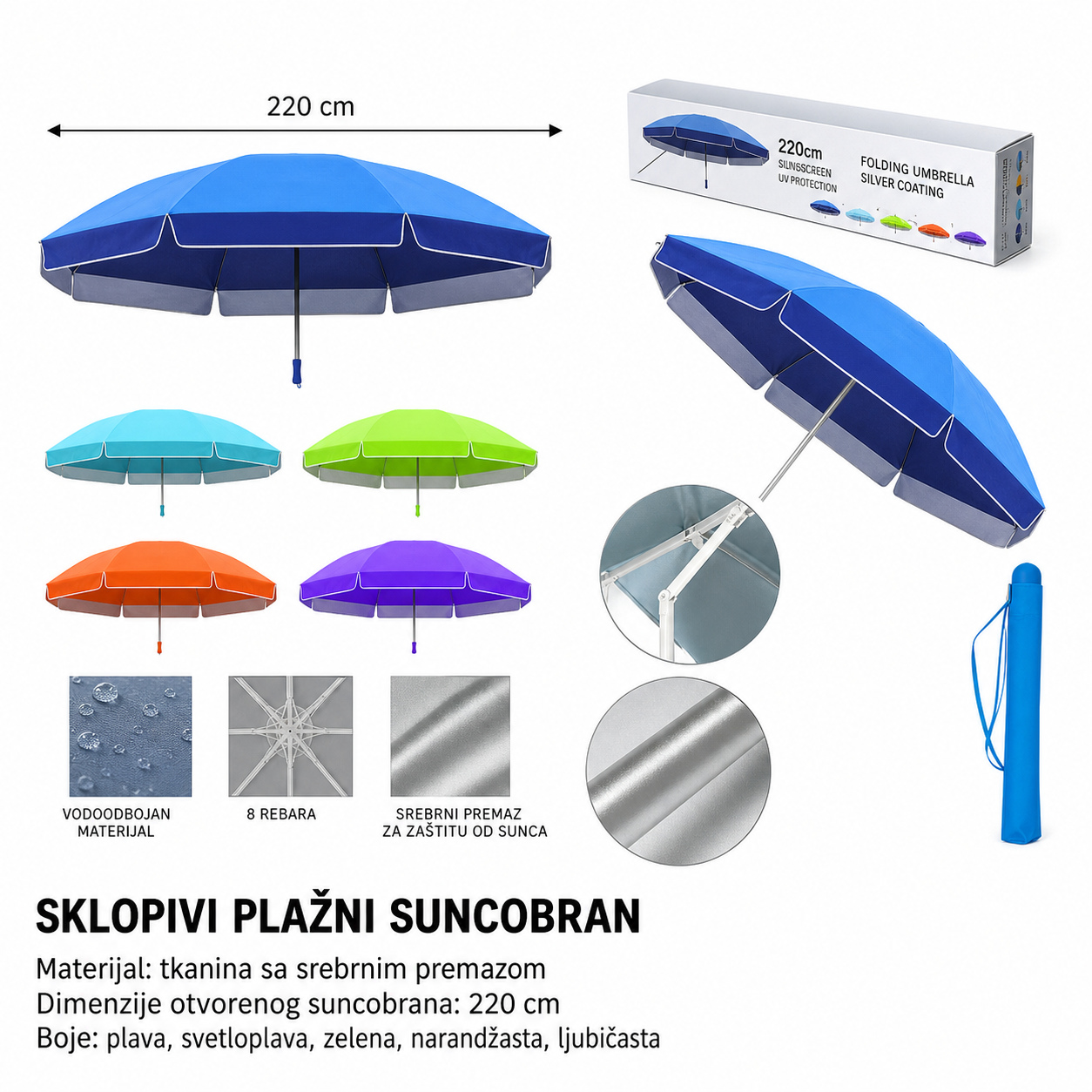 KMT Jednobojni suncobran 2904191