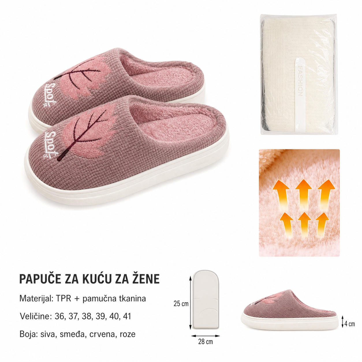KMT Vez lista tpr donje pamučne papuče 2905427