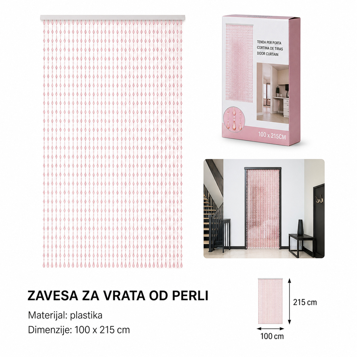 KMT Plastična zavesa od perli dvobojna tikva 40 kom 296428