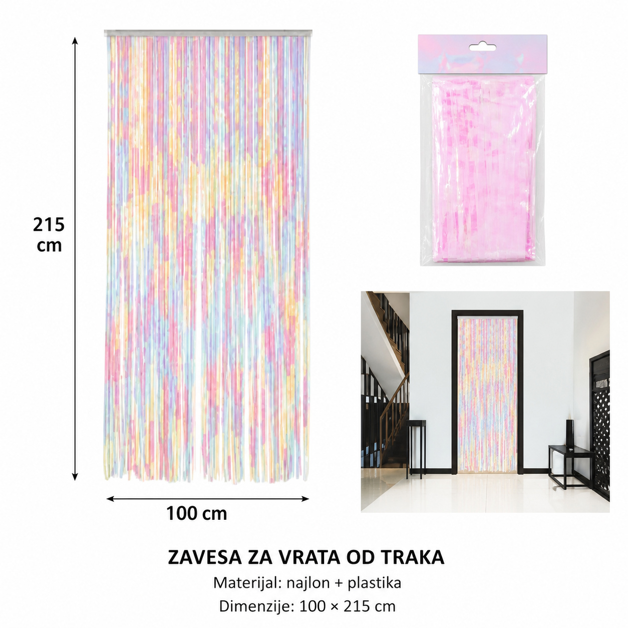 KMT Zavesa za vrata od pamučnog užeta (40 niti) 296441