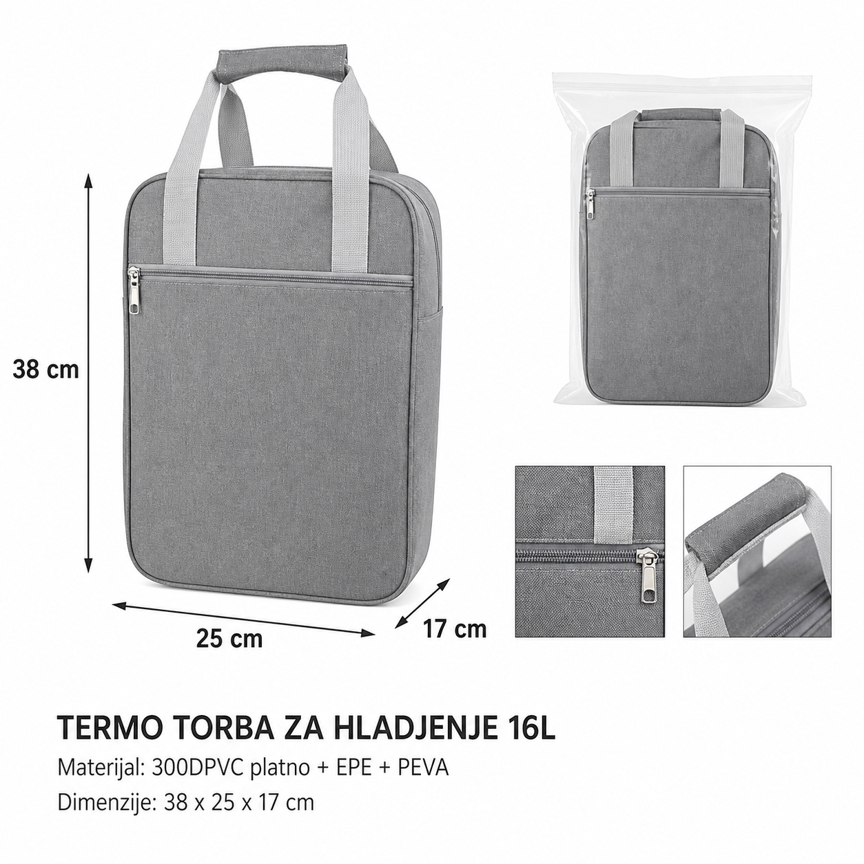 KMT Jonska siva termo torba 16L 25*17*38CM 297253