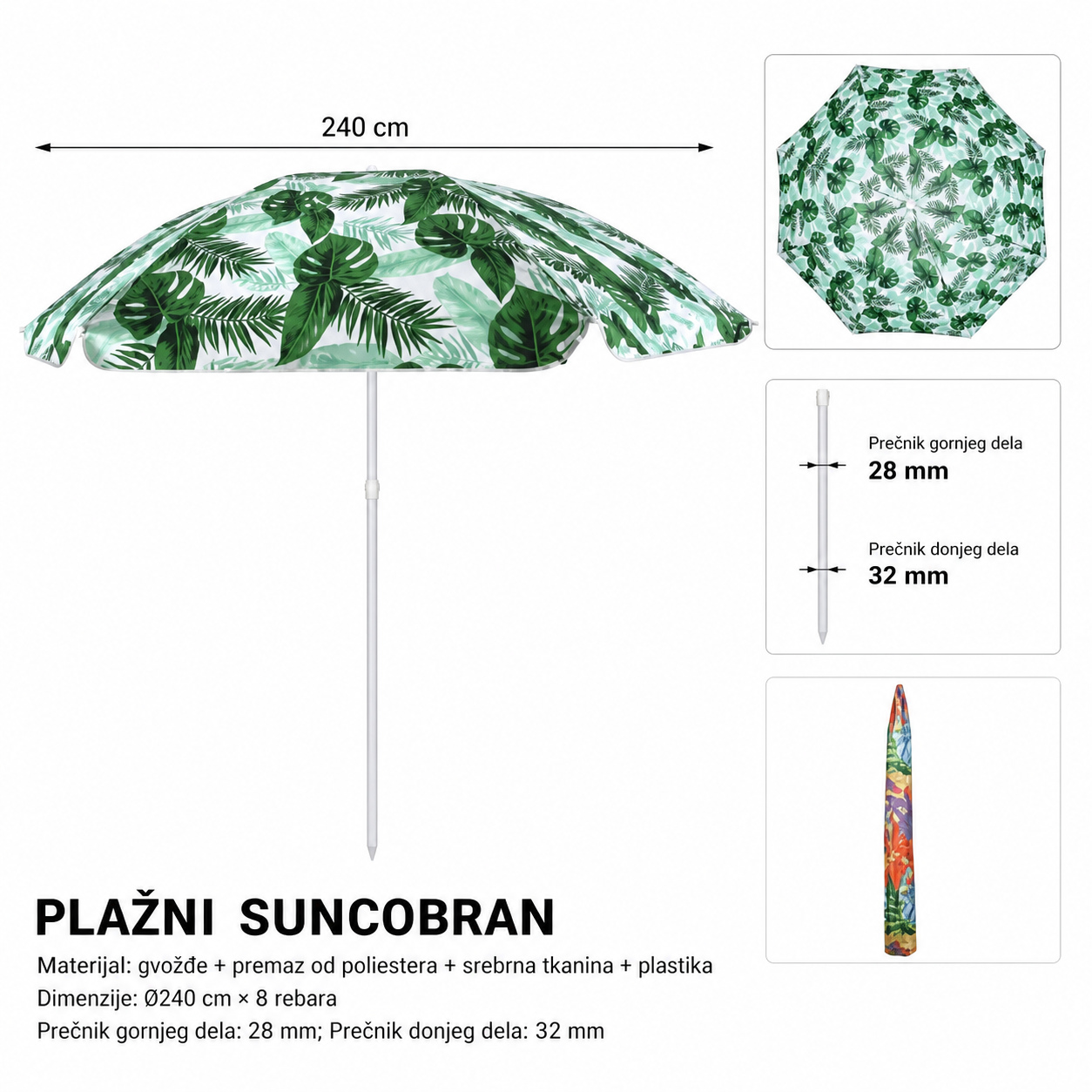 KMT Suncobran sa listovima pun print 297335