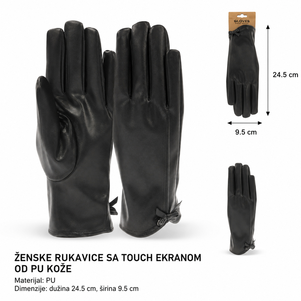 KMT Ženske rukavice touch screen PU 299777