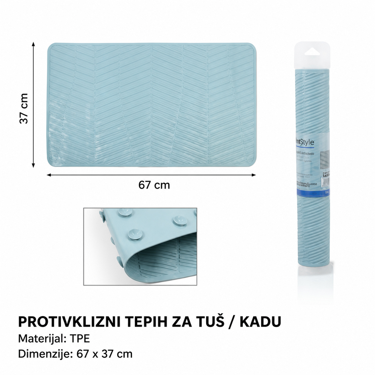 KMT Kvadratna prostirka za kupatilo morandi plava 3213071