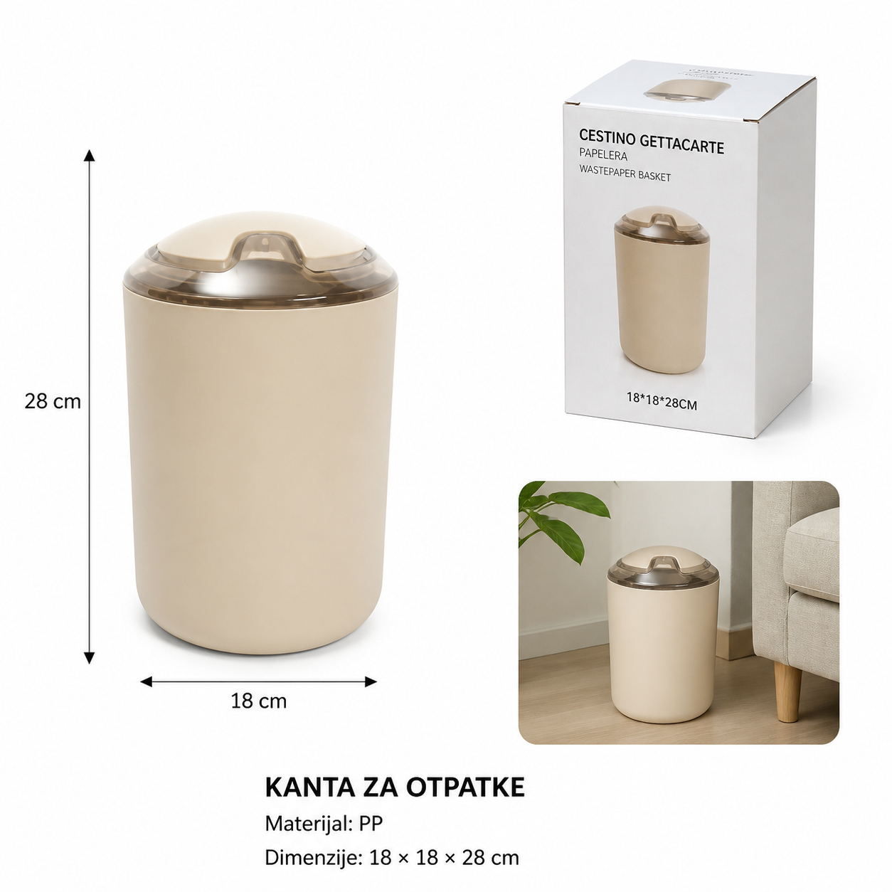 KMT Kanta za smeće, bež 3213186