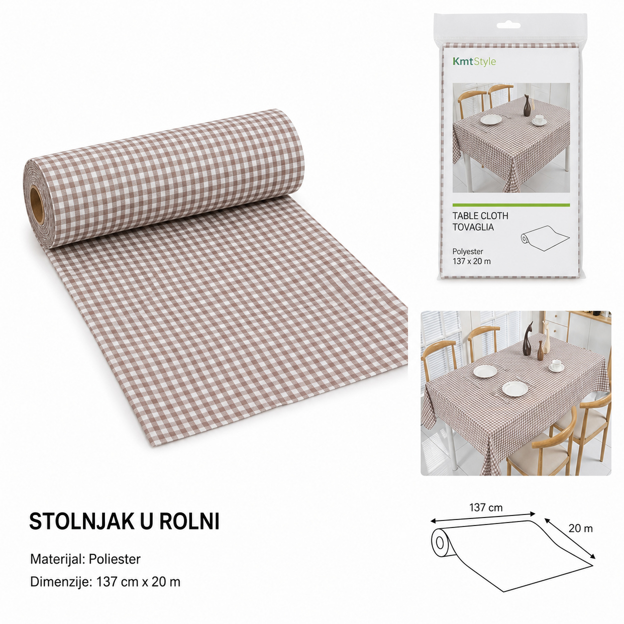 KMT Prediva platneni stolnjak 3280725