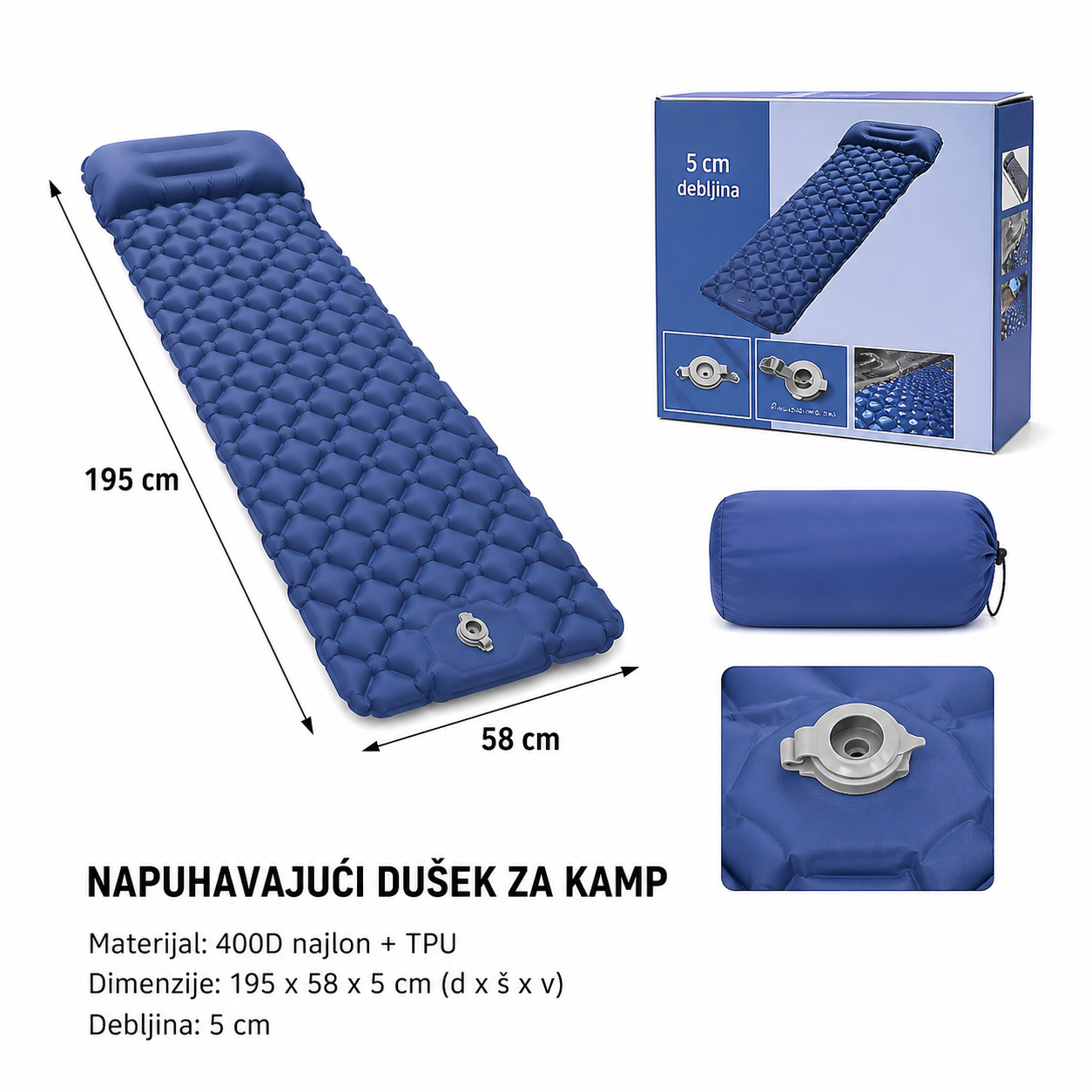 KMT Prostirka naduvavajući u jastuk model 501695