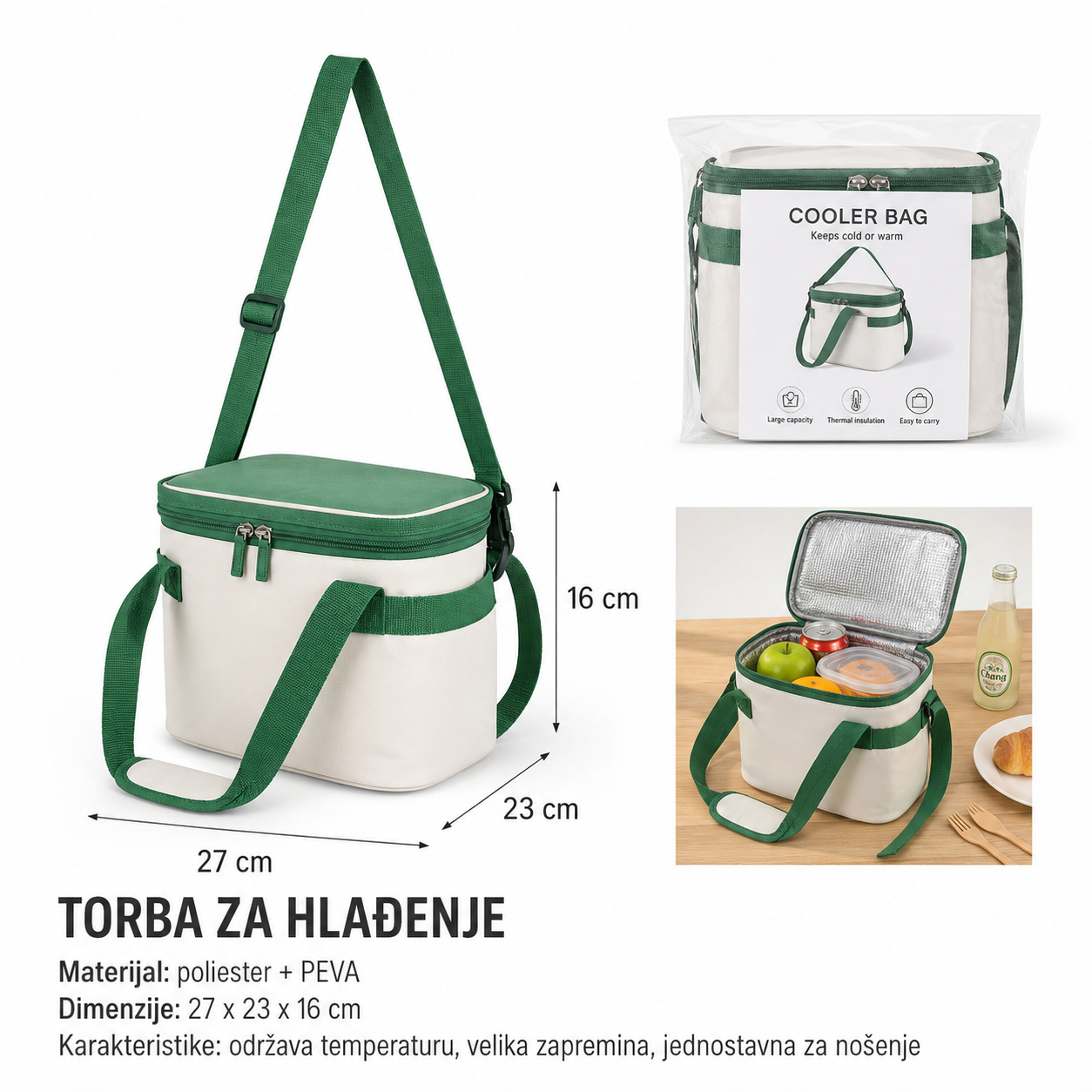 KMT Beli zeleni boja rashladna torba 502521