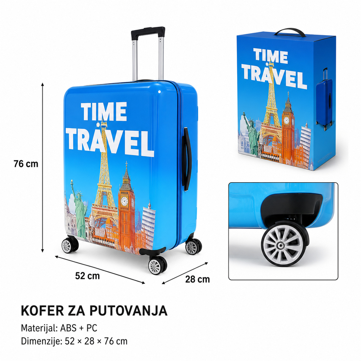 KMT Sa štampanim dezenom za prtljag kutija za udobni blaga kompresija kutija tip za plažu dimenzije 2224 502650
