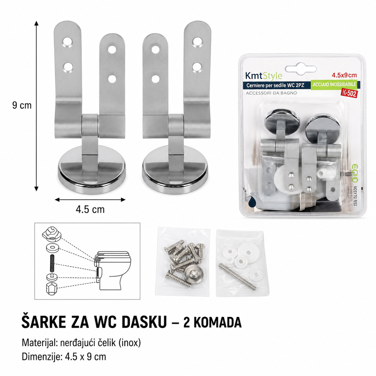 KMT WC daska burgija za šarke od aluminijumske legure 5200689-A