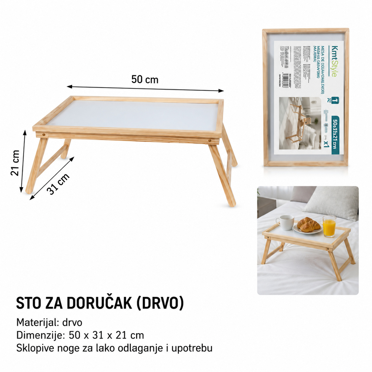 KMT Cev prenosivi sklopivi sto drvene štipaljke za veš 5403307