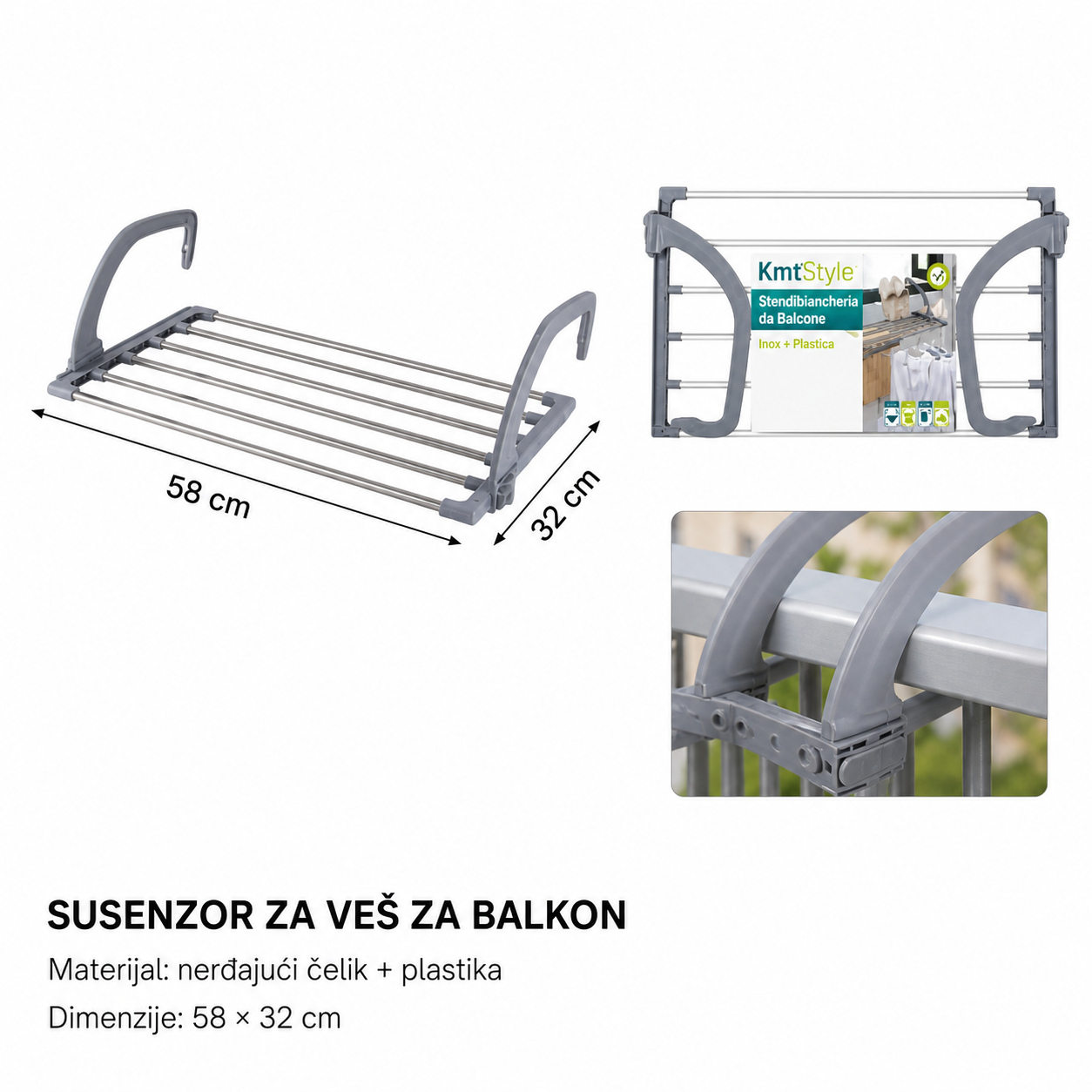KMT Od nerđajućeg čelika stalak za sušenje veša 5404624