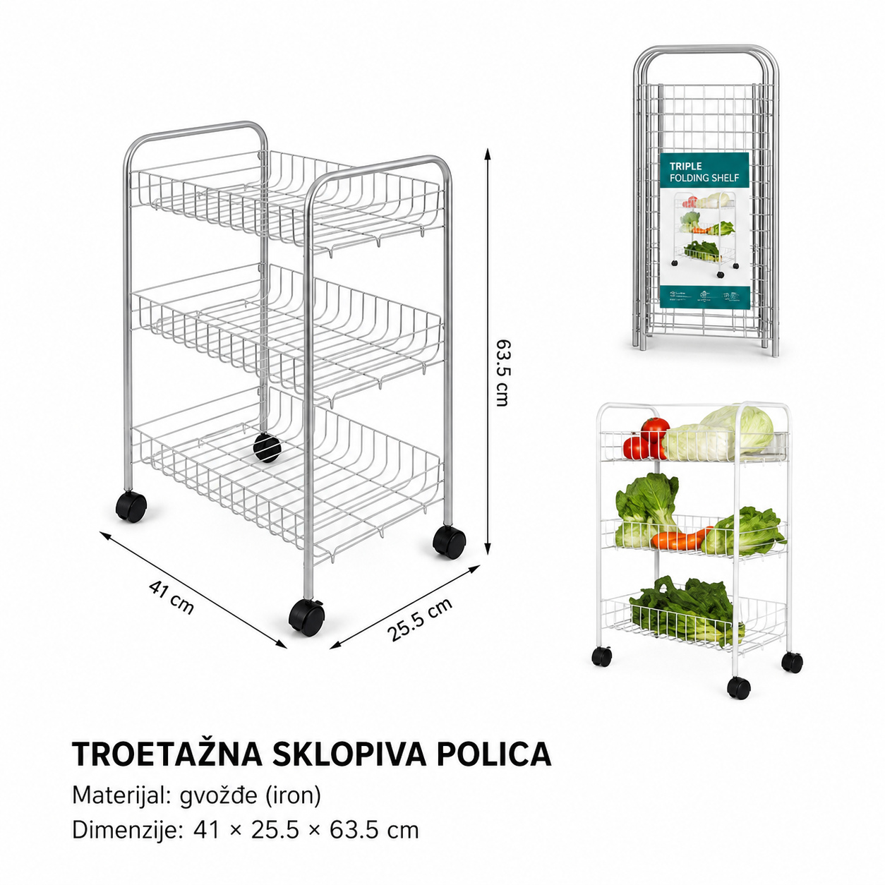 KMT Troslojna sklopiva polica 5412022