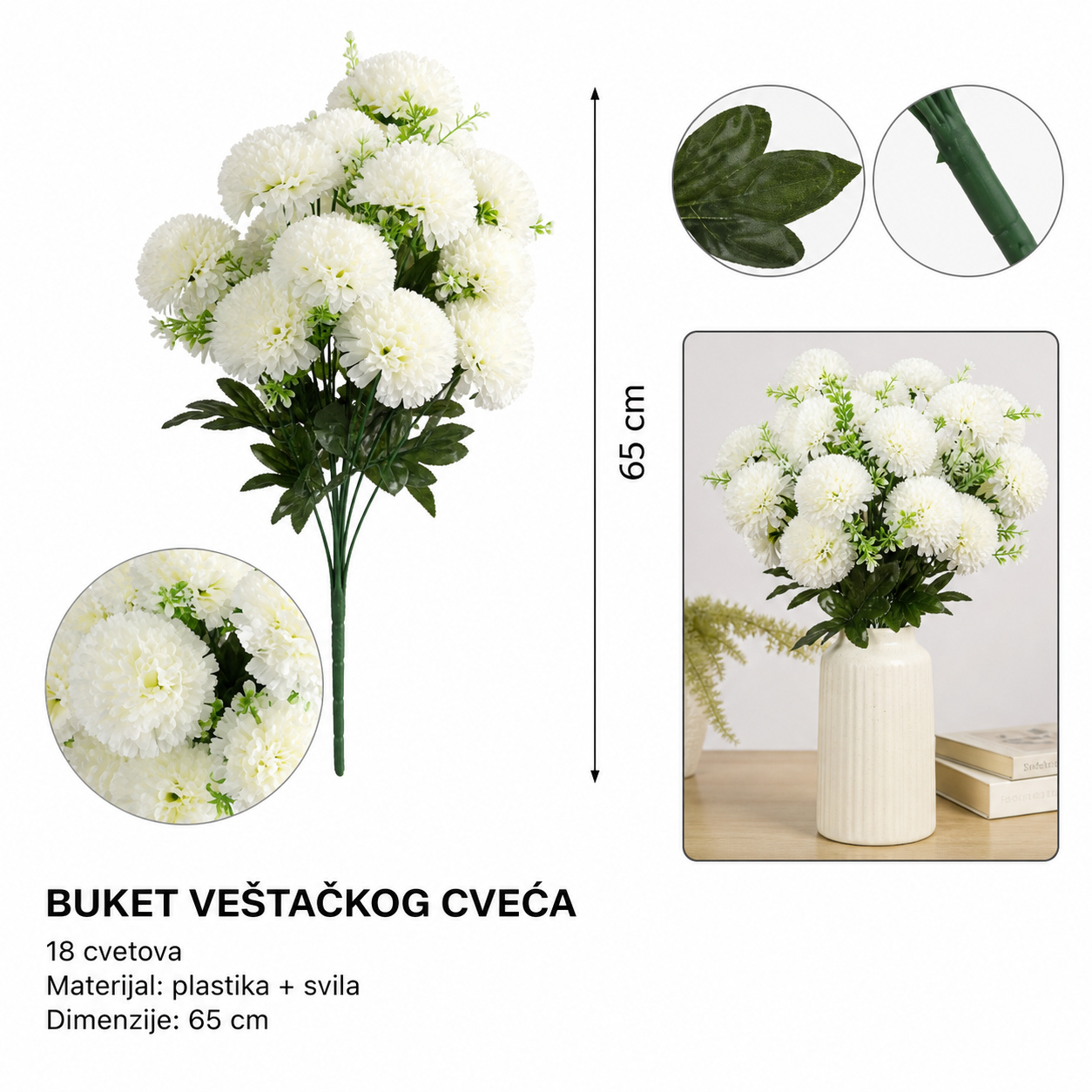 KMT 18 mali plastični saksijska biljka bela 710436