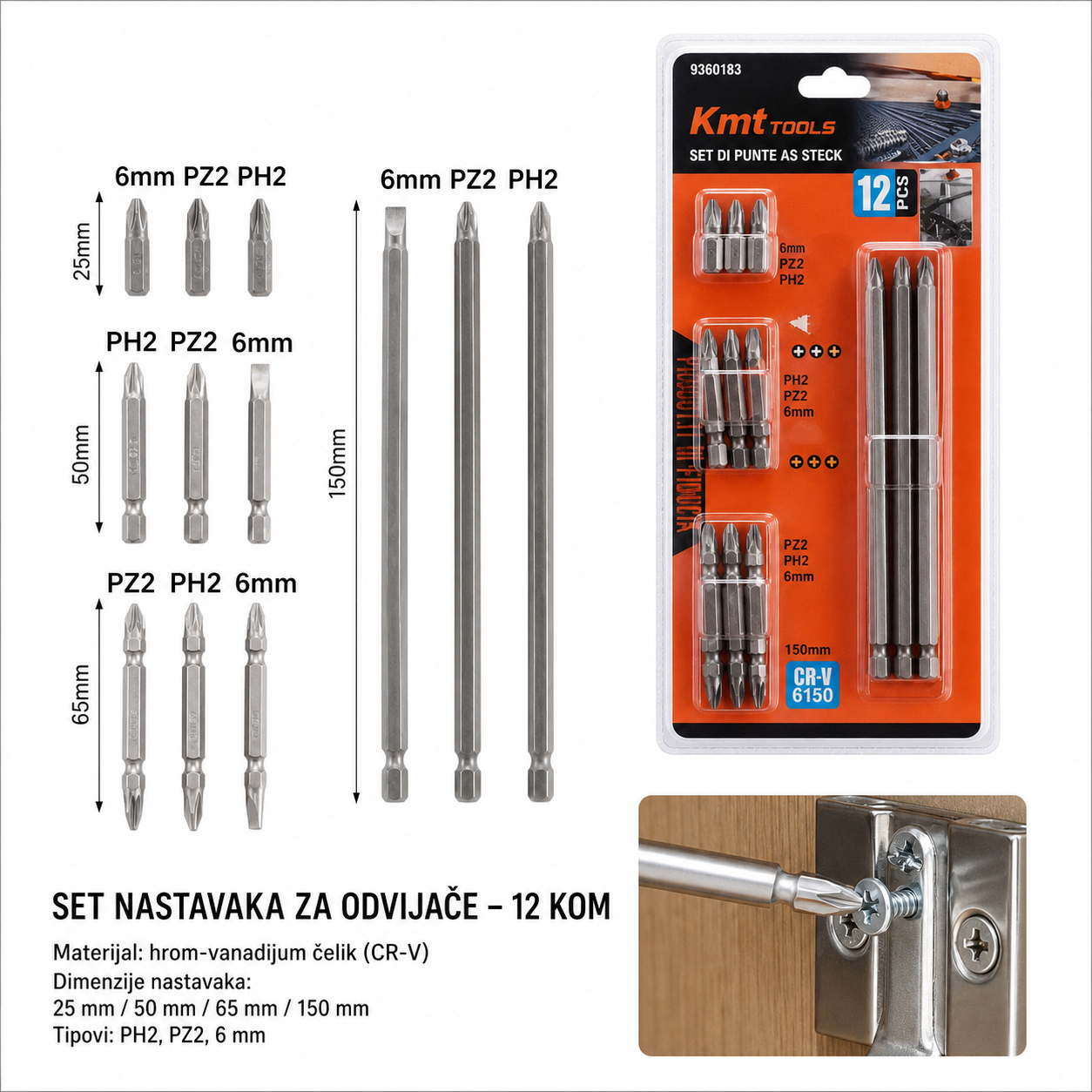 KMT Dvanaestodelni set bitova 9360183