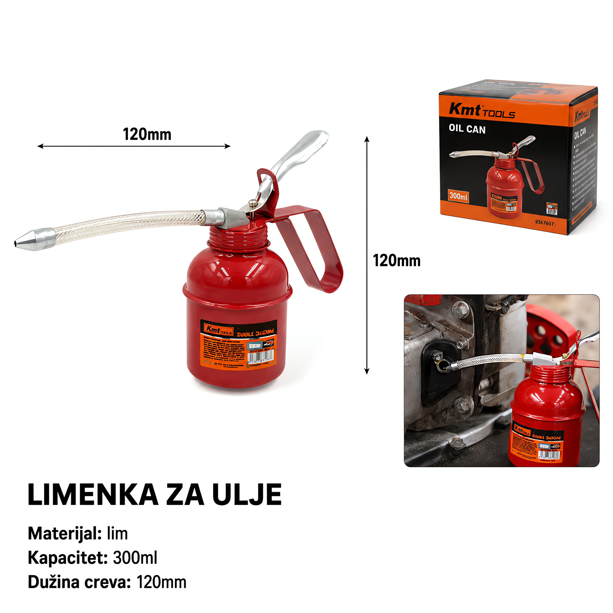 KMT Vakuumsko crevo za bazen gvozdena drška za skidanje filtera ulja 9367607-A