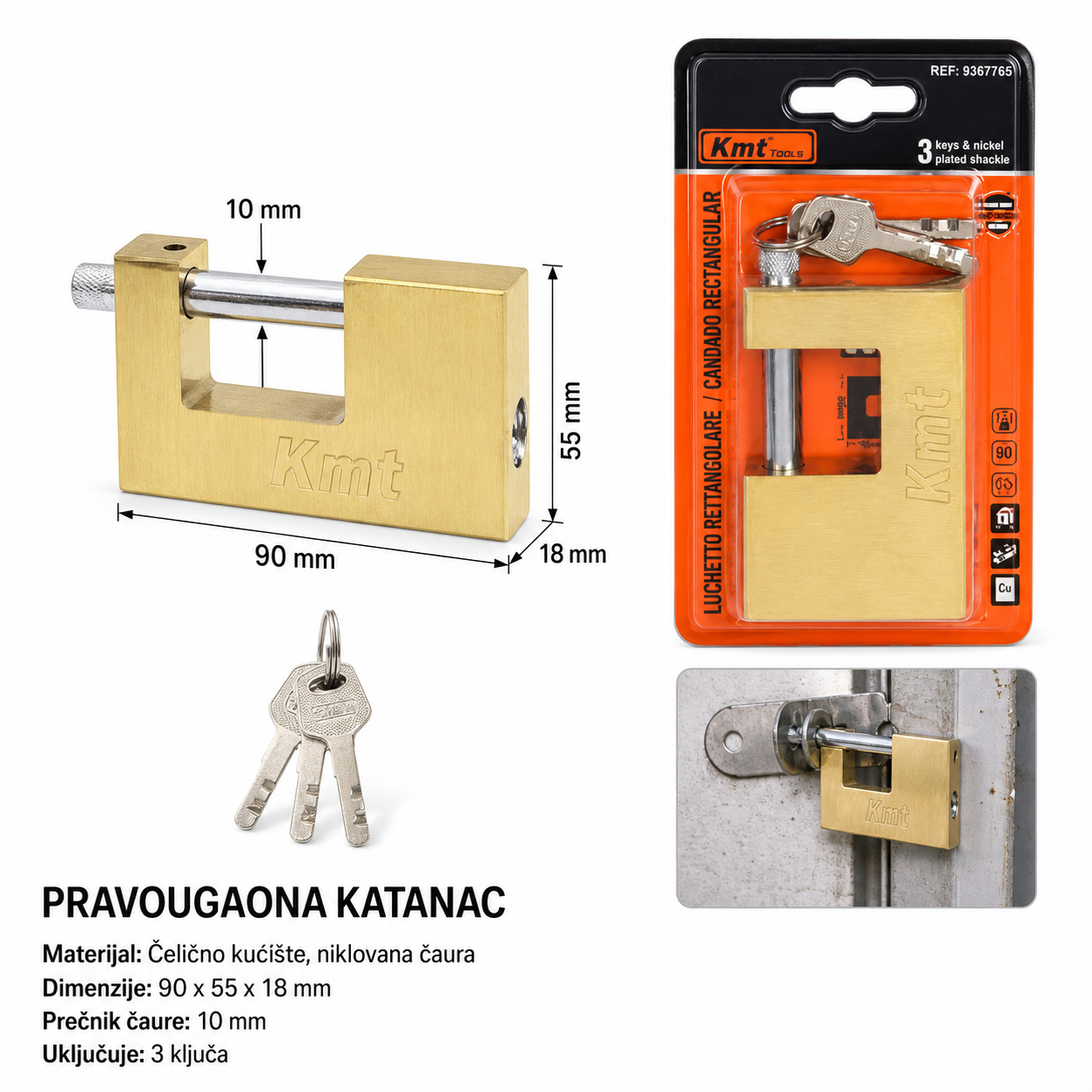 KMT Jedro za senčenje brava zlatna 9367765-A