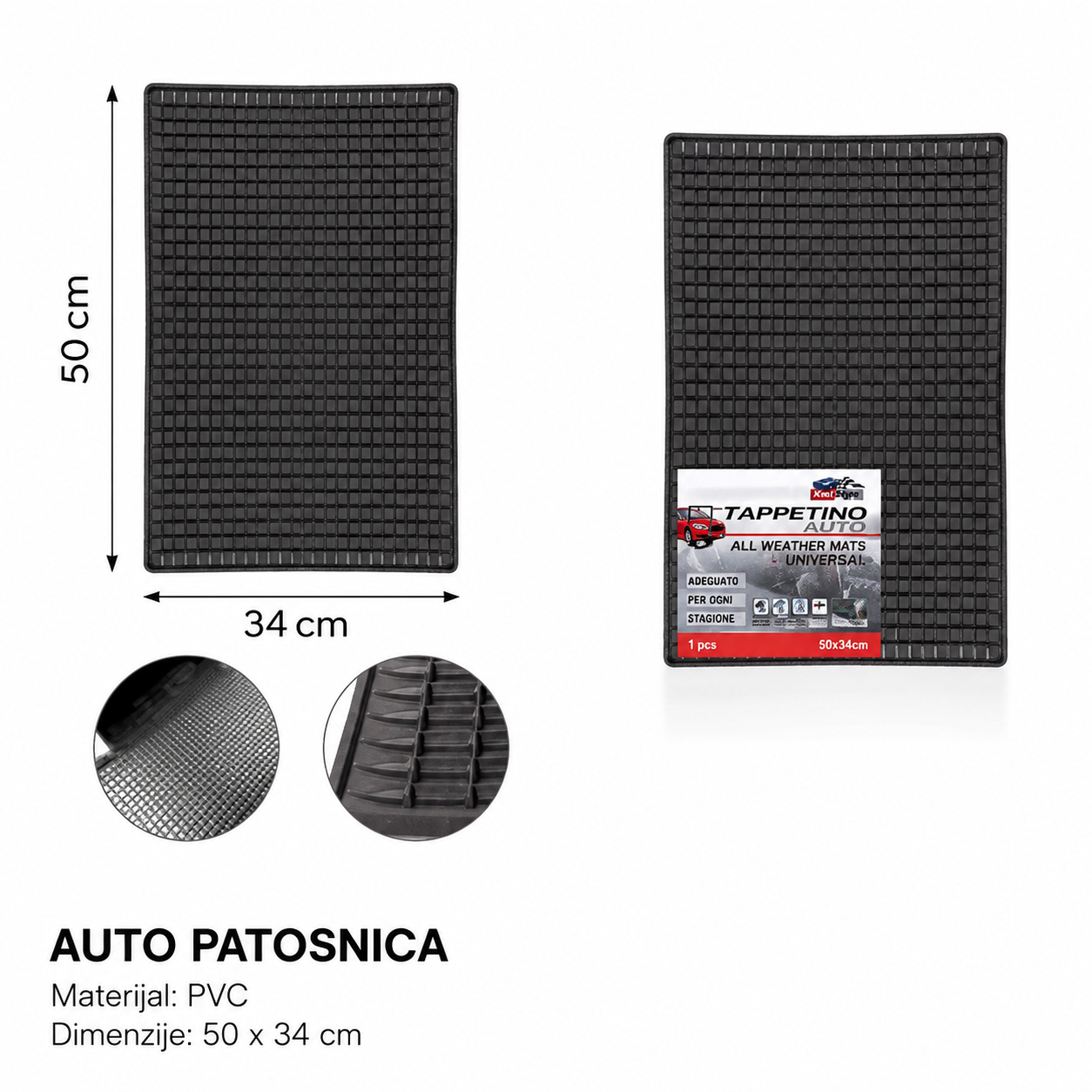 KMT Crne mrežaste patosnice za automobile 2000102