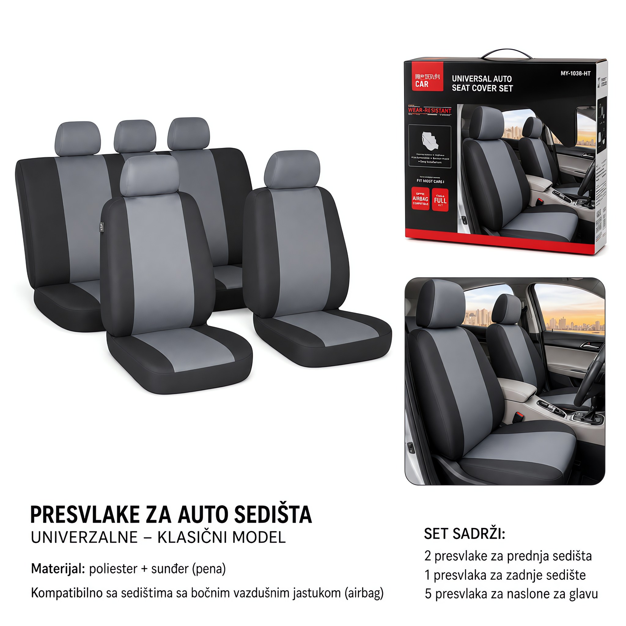 KMT Navlaka za auto sedišta u klasičnom stilu 2000152