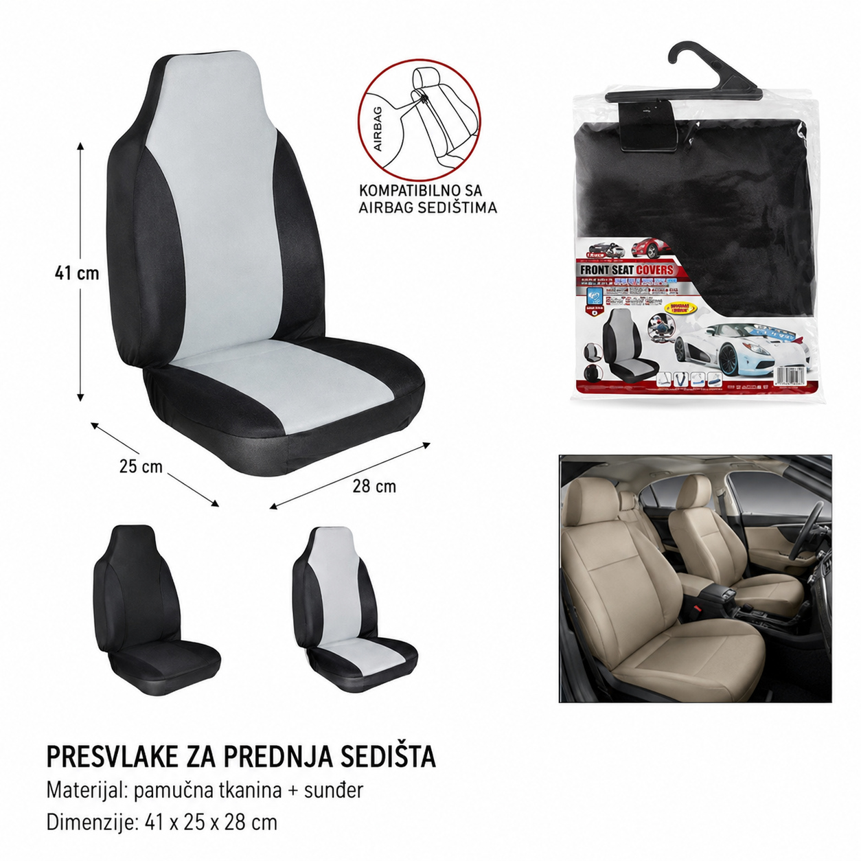KMT Prekrivač za auto sedište jednodelno prednje sedište-klasično jednodelno 2000166