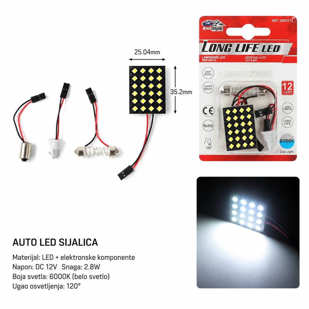 KMT Auto LED plafonsko svetlo, 24 SMD, belo 2000573