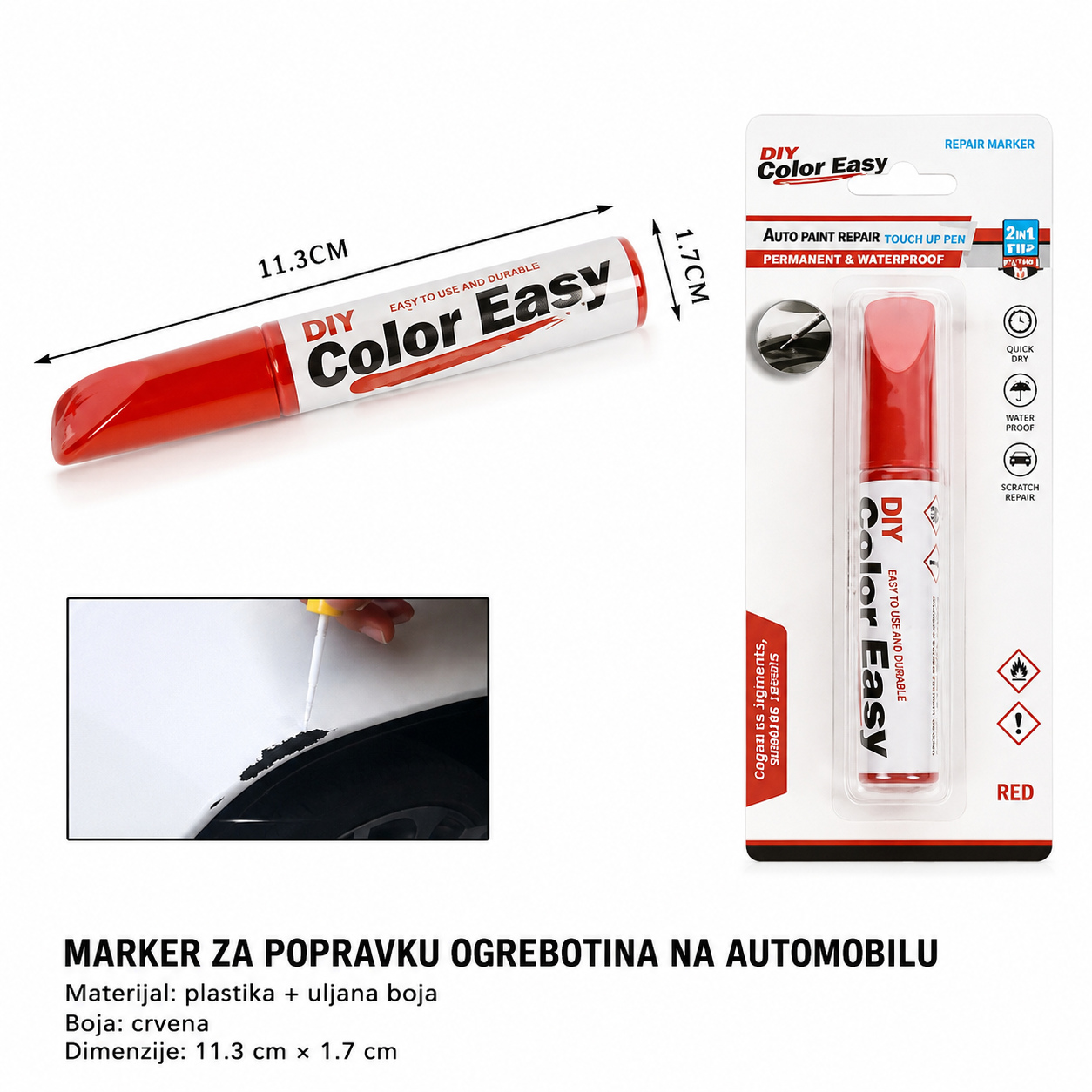 KMT Četkica za popravku laka automobila, crvena 2000934
