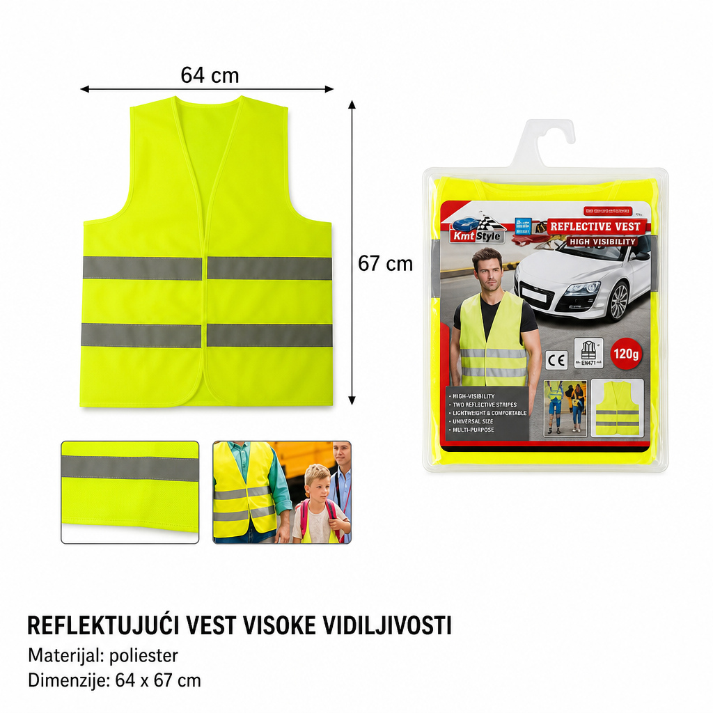 KMT Zaštitni prsluk L fluorescentno žuti 2000972