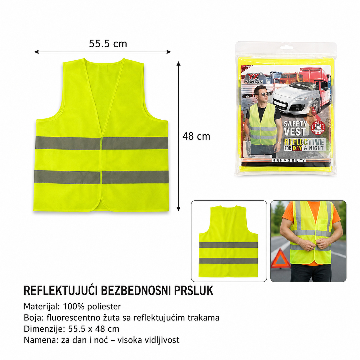 KMT Zaštitni prsluk KSL fluorescentno žuti 2000973