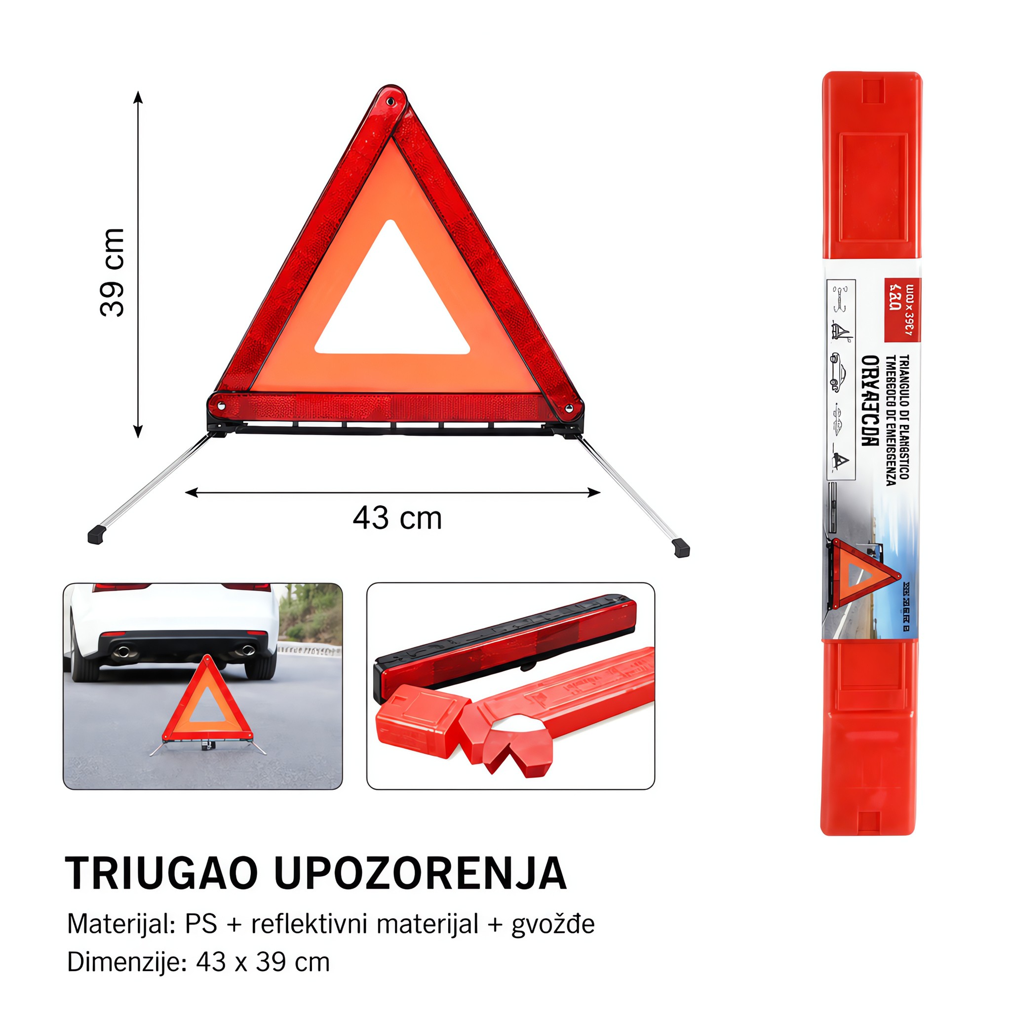 KMT Trougao upozorenja sa fluorescentnom tkaninom 2000976