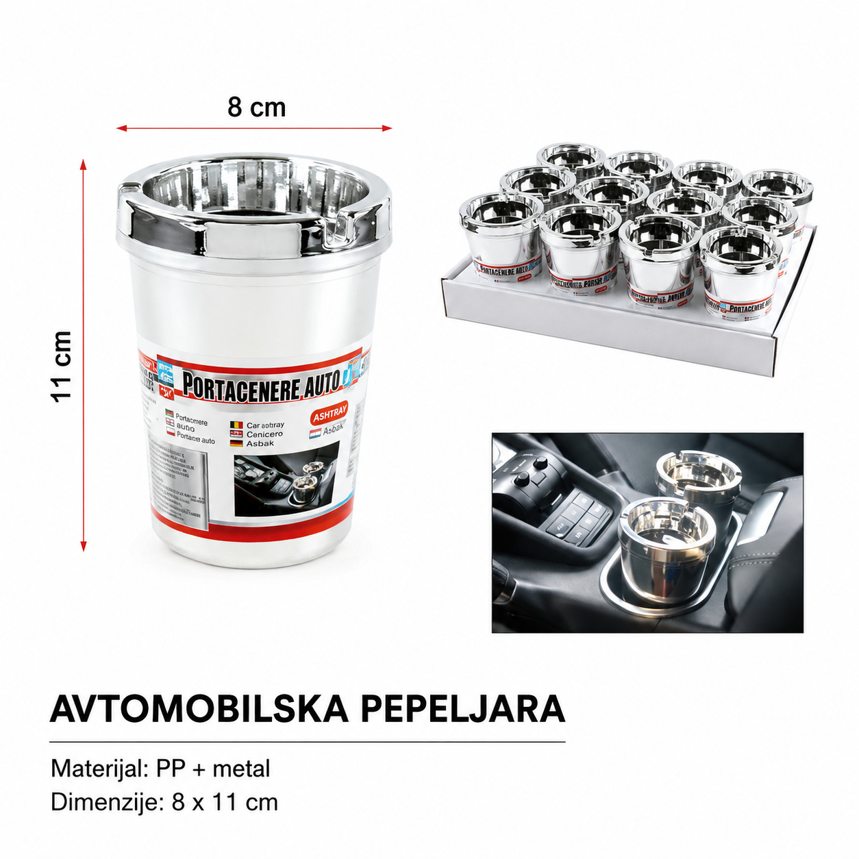 KMT Auto pepeljara potpuno galvanizovana 2001092