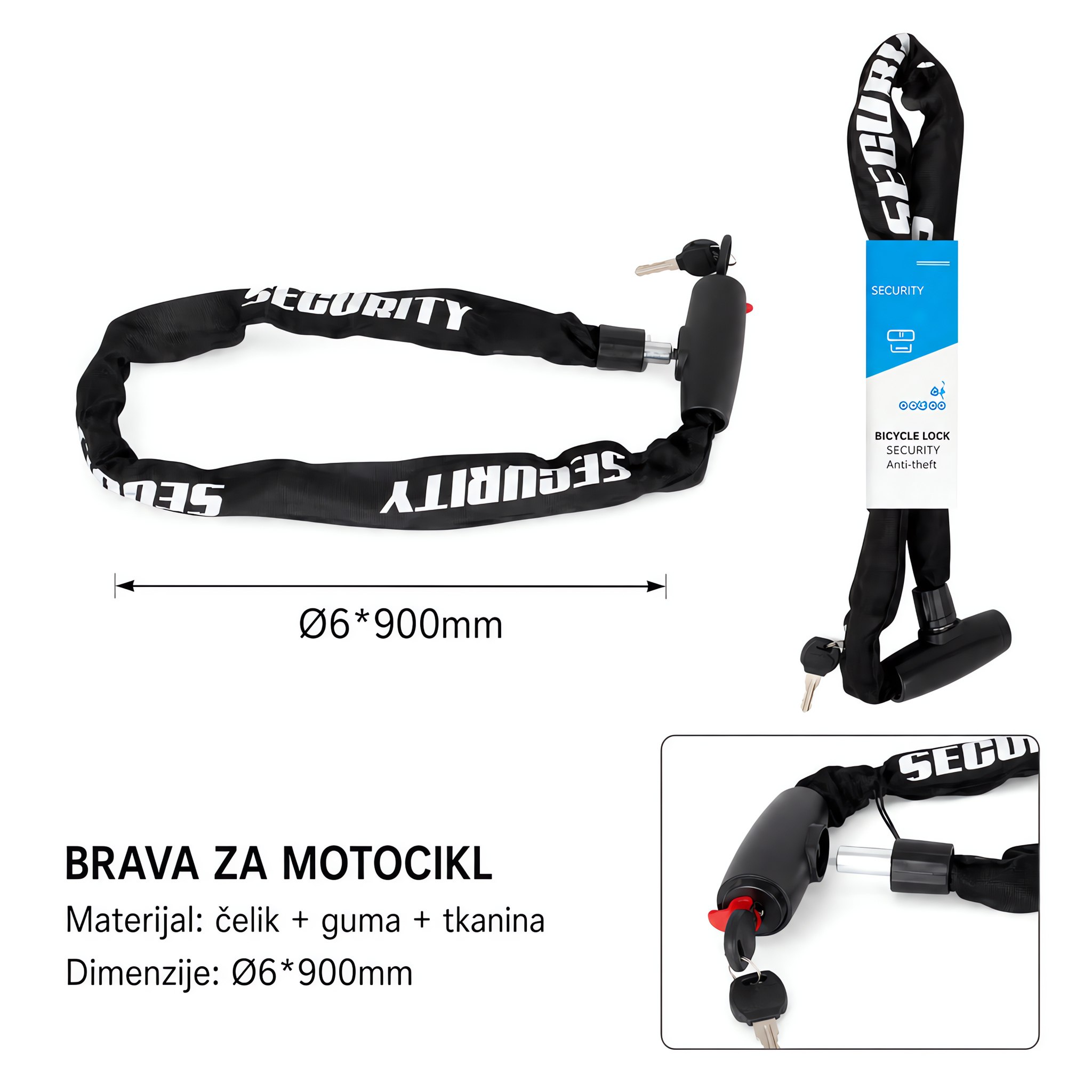 KMT Motociklistički lanac zaključavanje 2001255-A
