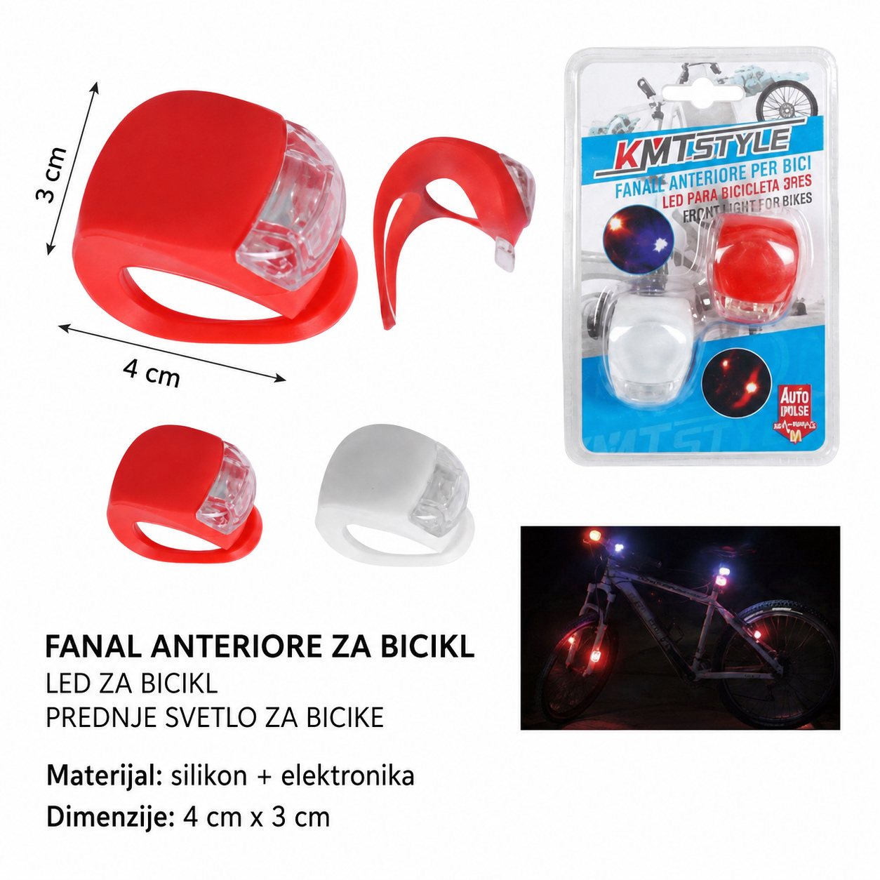 KMT Biciklistička silikonska svetiljka 2001359