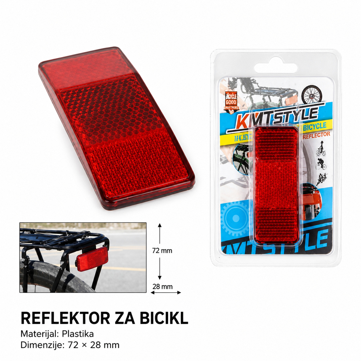 KMT Velika upozoravajuća tabla za bicikl 2001466