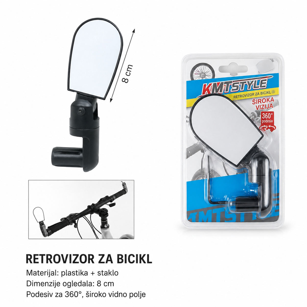 KMT Retrovizor sa unutrašnjim šestougaonim vijakom, veliki 2001510
