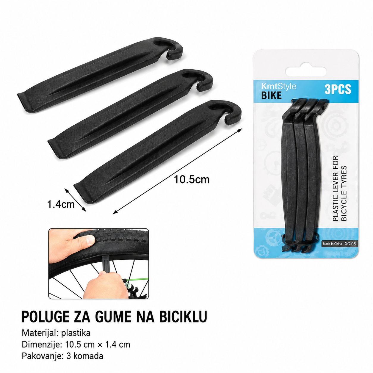 KMT Plastična poluga za skidanje gume bicikla 2001579