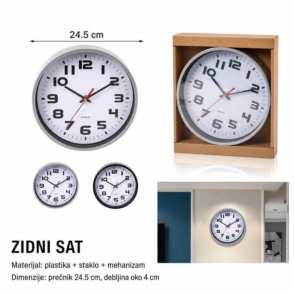 KMT Uski okrugli plastični sat 2001639