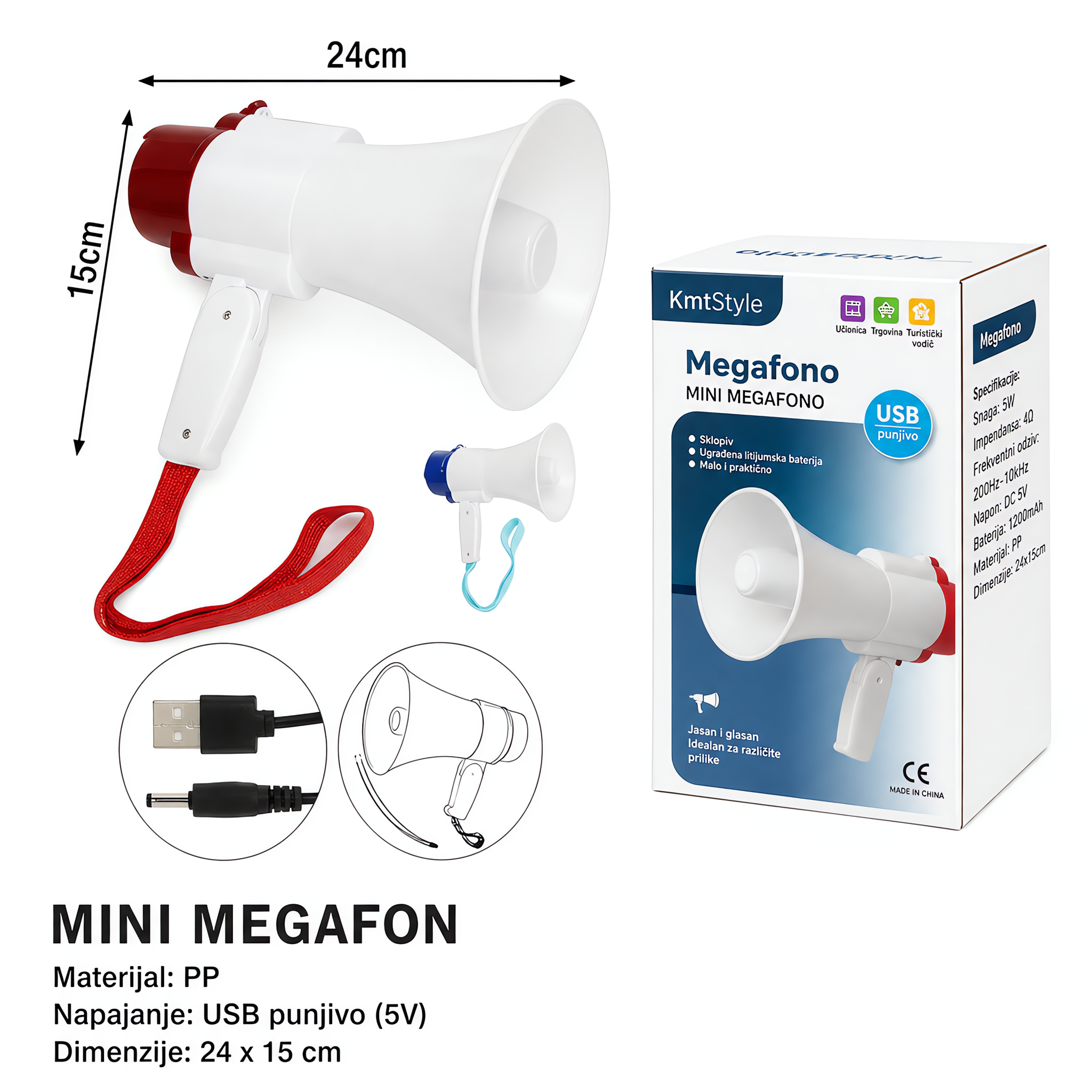KMT USB punjivi megafon 2001769-A