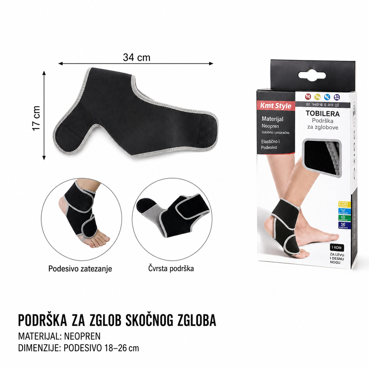 KMT Sport – zaštita za skočni zglob, obavezivanje osnovni model 2001876