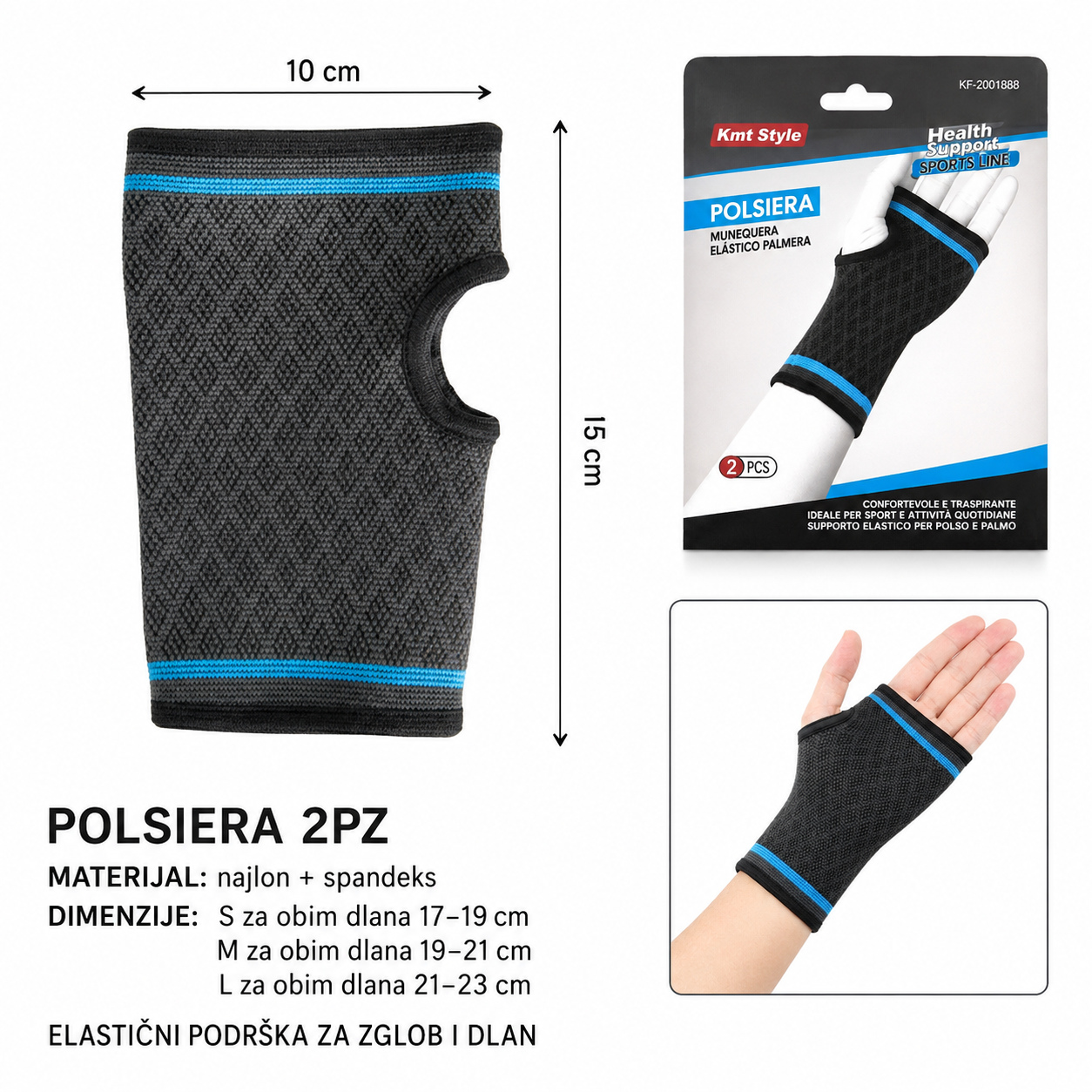 KMT Sport – zaštita za dlan, ultra-elastični klasični model 2001888