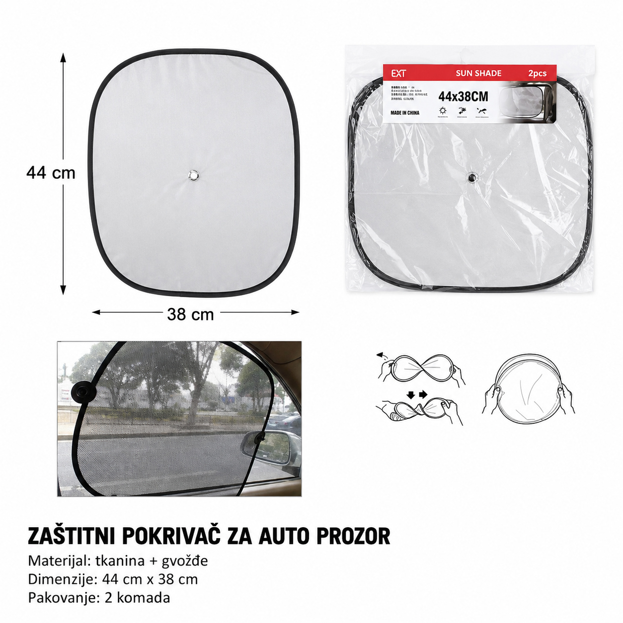 KMT Posrebrena tkanina za bočni štit za automobil 2002496