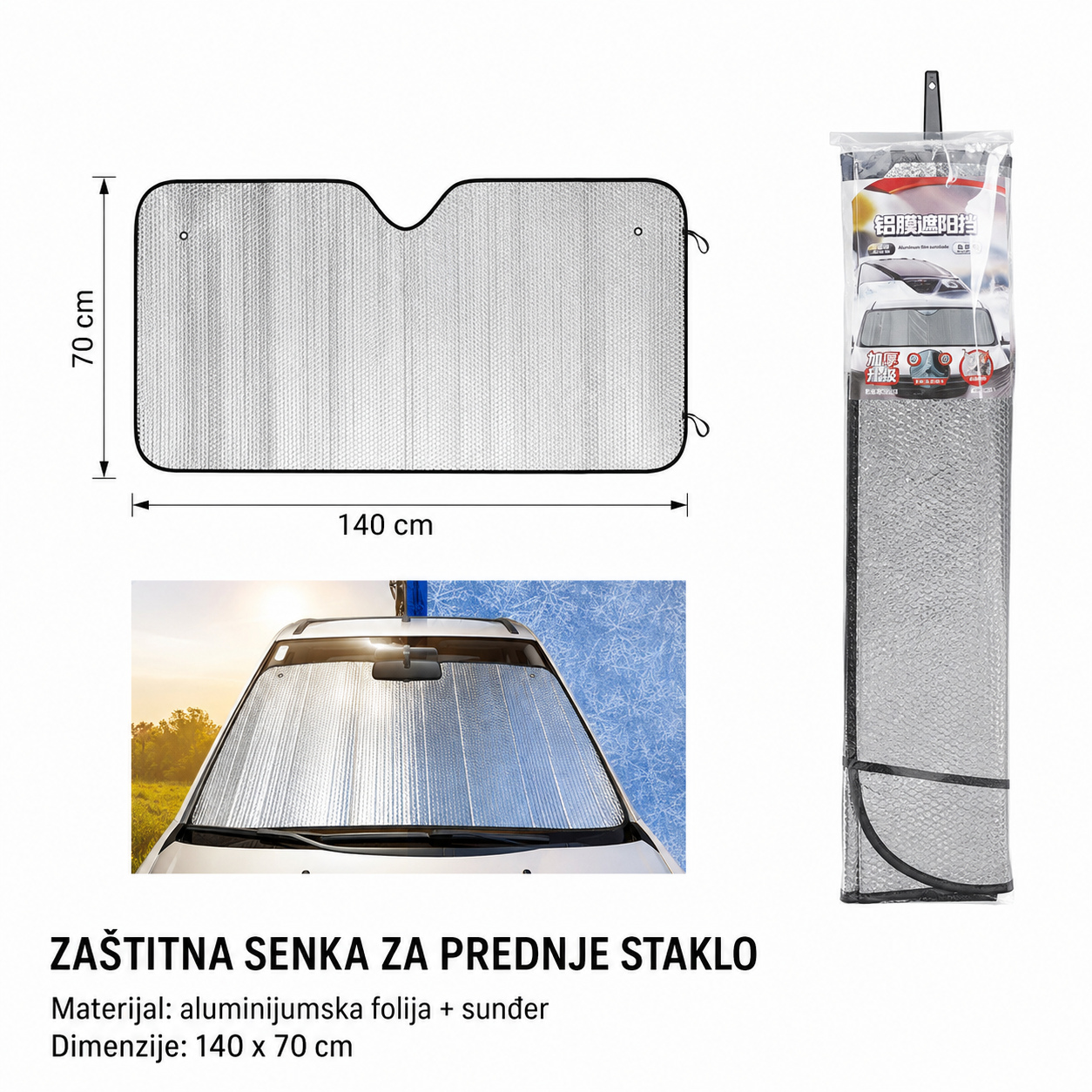 KMT srebrni auto štit od sunca 2002817