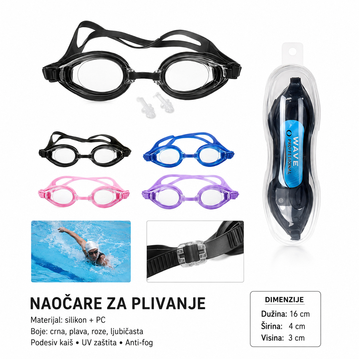 KMT naočare za plivanje za odrasle 2003076