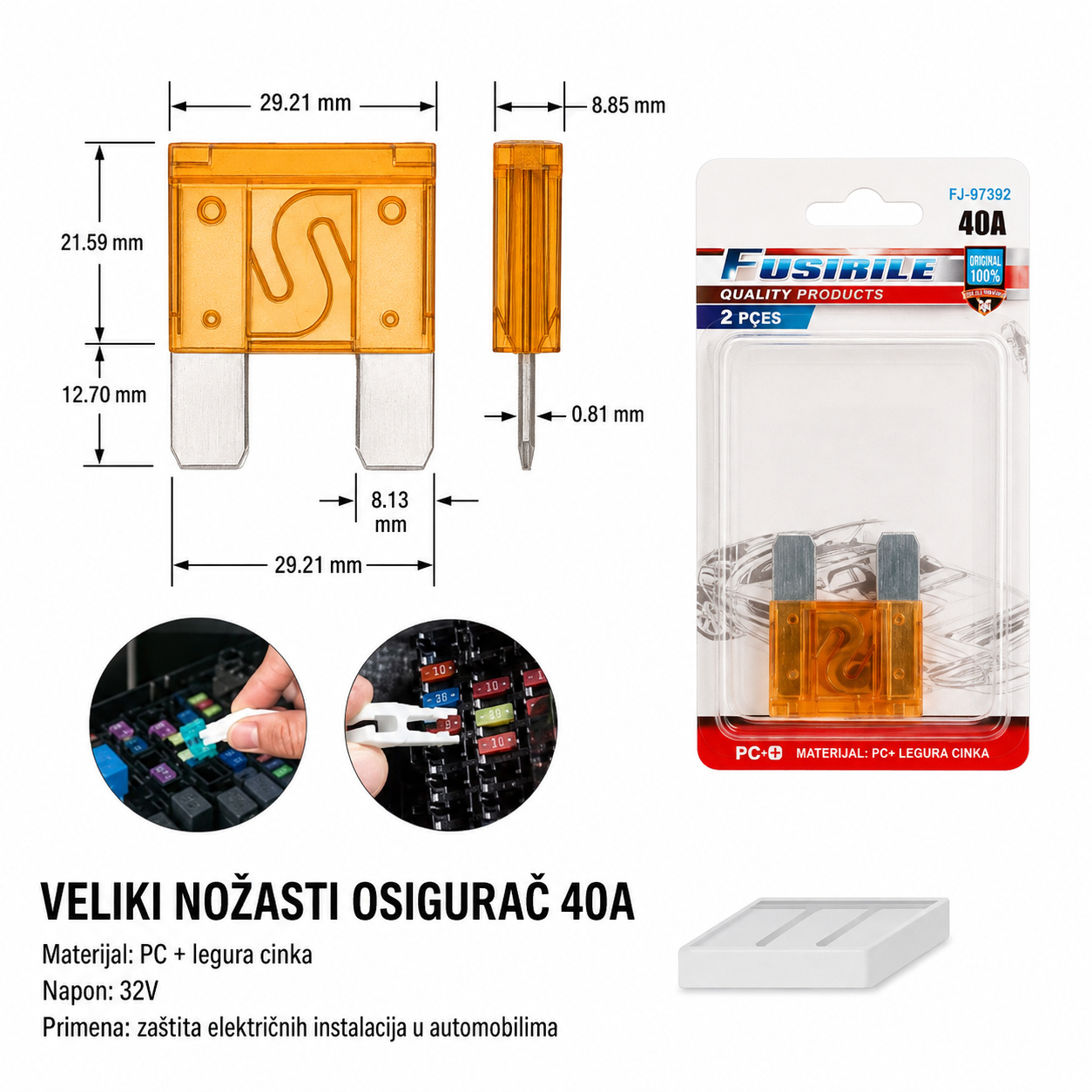 KMT Velika nožasta stopica za osigurač 2008236