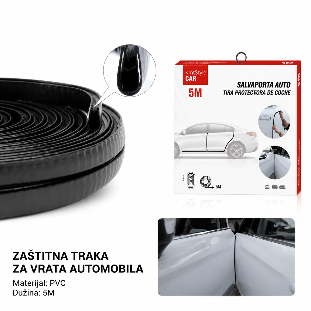 KMT Podesiva zaštitna lajsna za vrata automobila, utorni tip 2008858